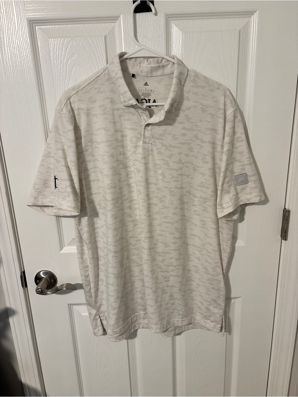 adidas Men's White/Cream Camo Polo